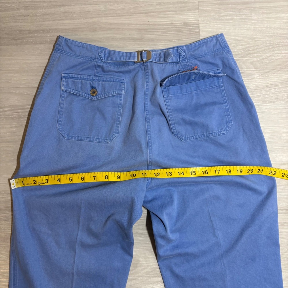 Lauren Ralph Lauren Pant Women Blue Cotton Twill Straight Leg Patch Pocket Siz 8 - Picture 10 of 16